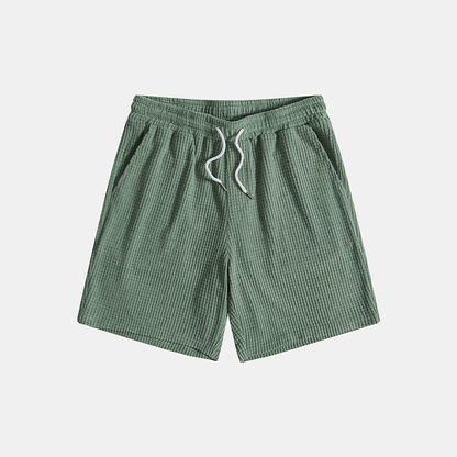 Two-Piece Casual Set with Shirt and Shorts for Men