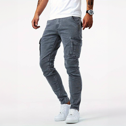 Slim Fit Cargo Pants with Pockets for Men