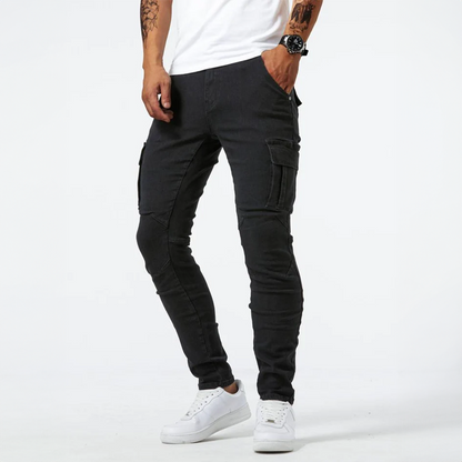 Slim Fit Cargo Pants with Pockets for Men