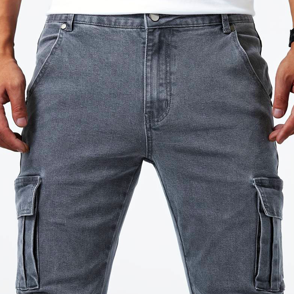 Slim Fit Cargo Pants with Pockets for Men