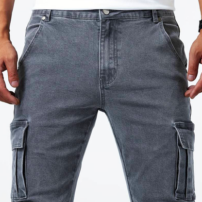 Slim Fit Cargo Pants with Pockets for Men