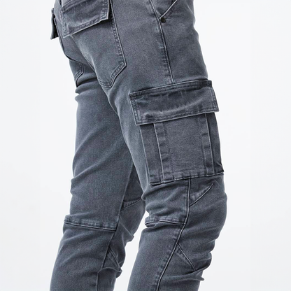 Slim Fit Cargo Pants with Pockets for Men