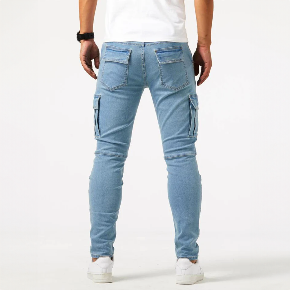 Slim Fit Cargo Pants with Pockets for Men