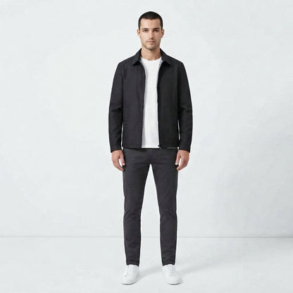 Minimalist Zipper Front Casual Jacket for Men