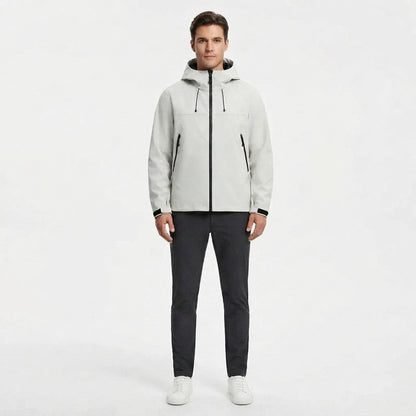 Waterproof Jacket with Hood and Windproof Shell for Men