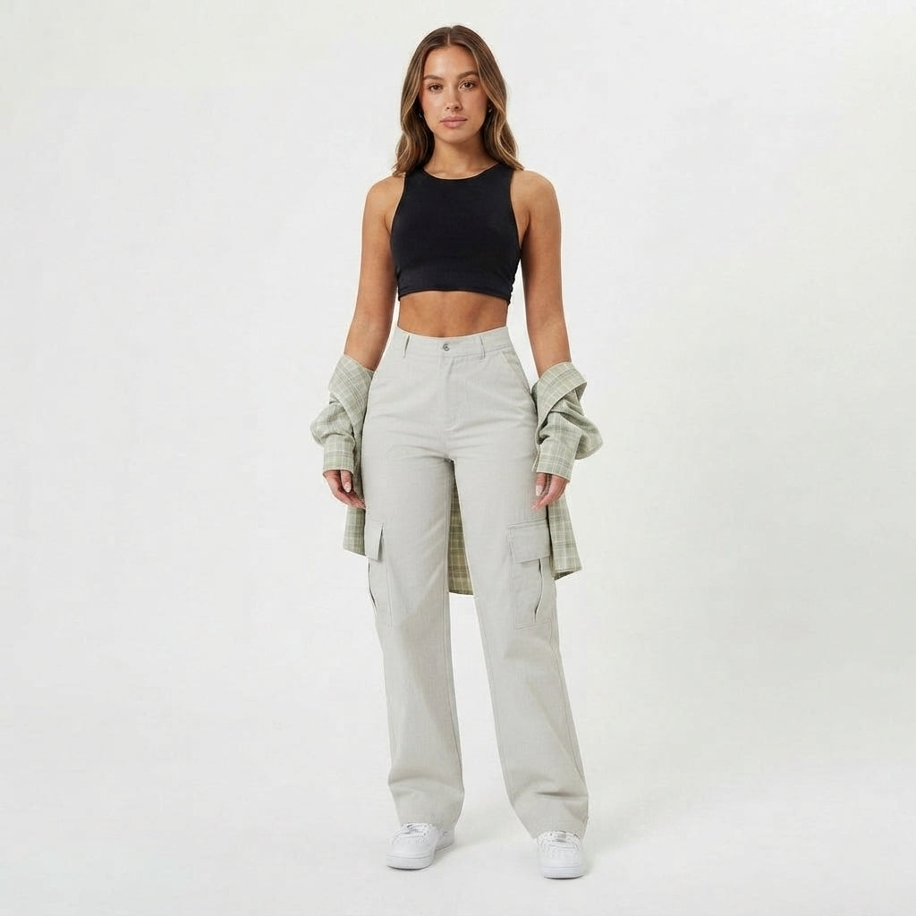High-Waisted Street Cargo Pants for Women