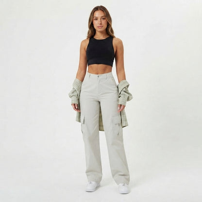 High-Waisted Street Cargo Pants for Women