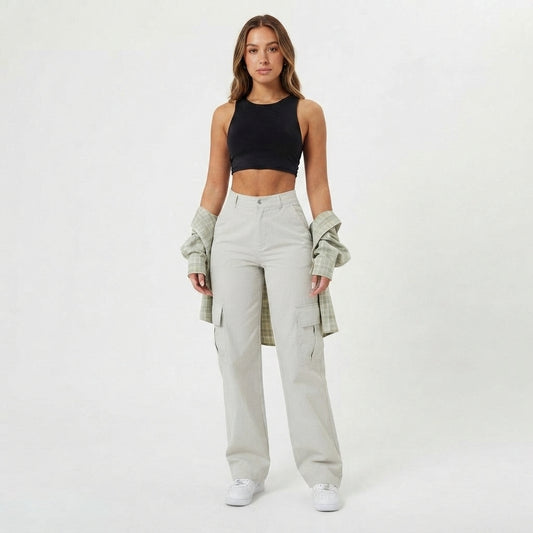 High-Waisted Street Cargo Pants for Women