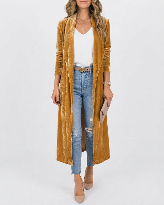 Long Cardigan with Open Front for Women