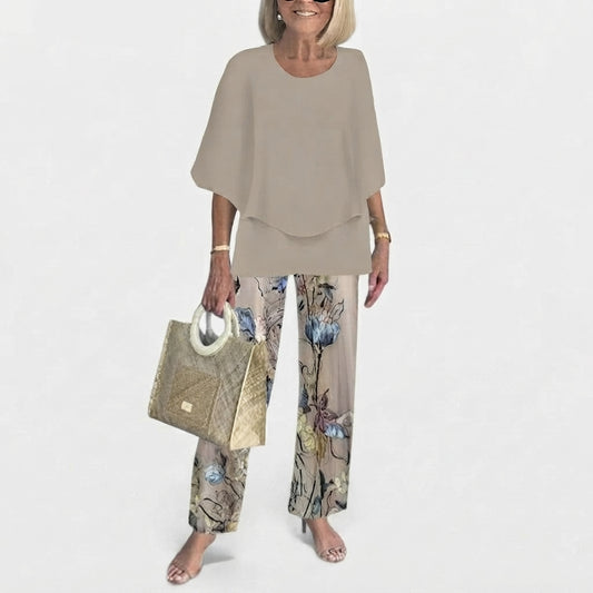Printed Two-Piece Pants Set for Women