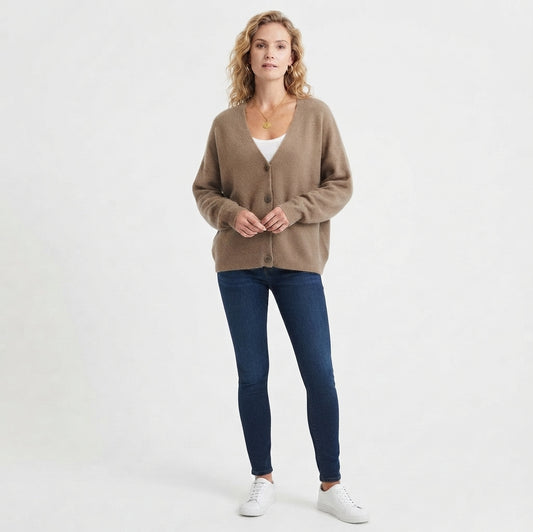 V-Neck Button Cardigan for Women