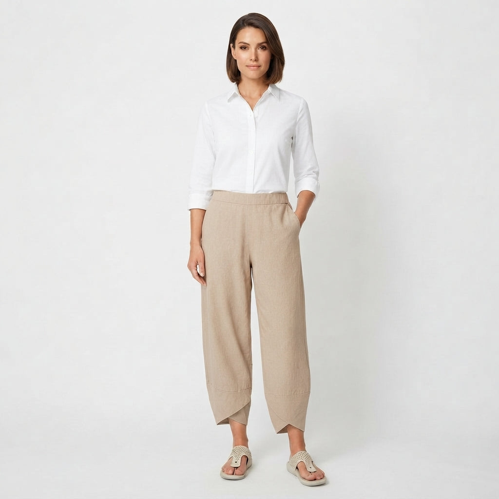 Casual Cropped Pants with Wide Legs for Women