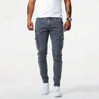 Slim Fit Cargo Pants with Pockets for Men