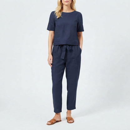 Loose-Fitting Set with Belt for Women