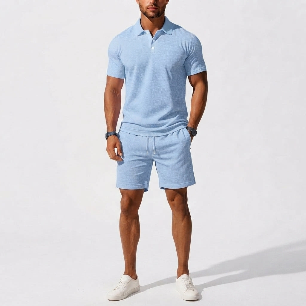 Polo Shirt and Shorts Casual Set for Men