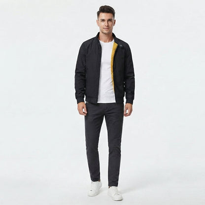 Classic Bomber Jacket With Zipper for Men