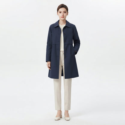 Classic Button-Up Trench Coat for Women