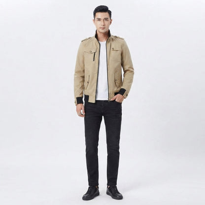 Casual Bomber Jacket with Zipper for Men