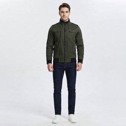 Bomber Jacket with Multiple Pockets for Men
