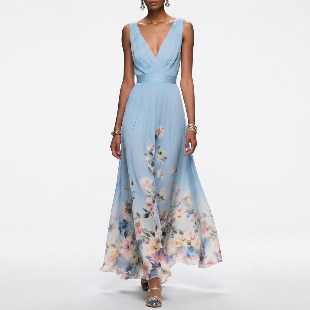 Dress with Floral Print for Wedding Guests for Women