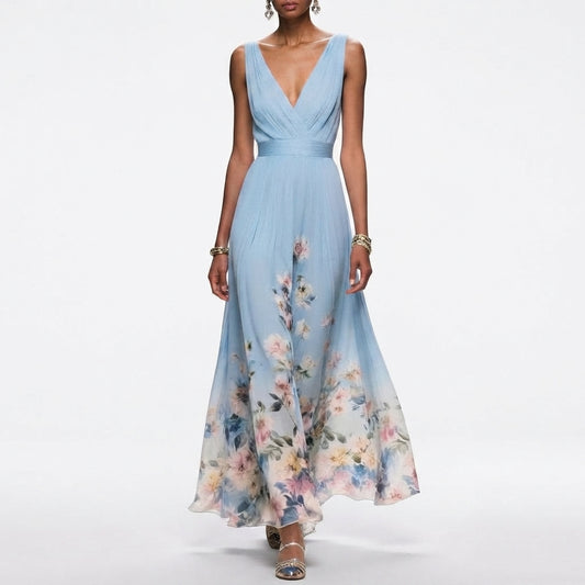 Dress with Floral Print for Wedding Guests for Women