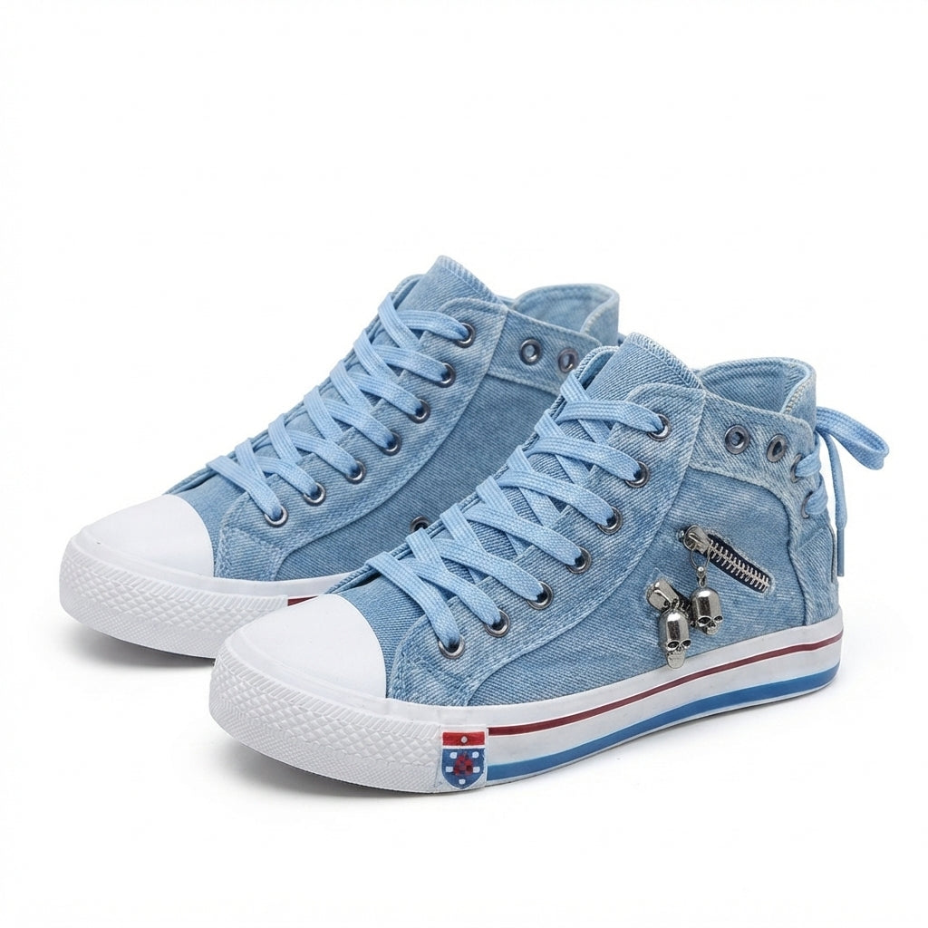 Women's Denim High Top Sneakers