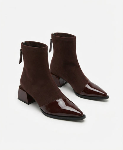 Women's Winter Ankle Boots with Block Heel