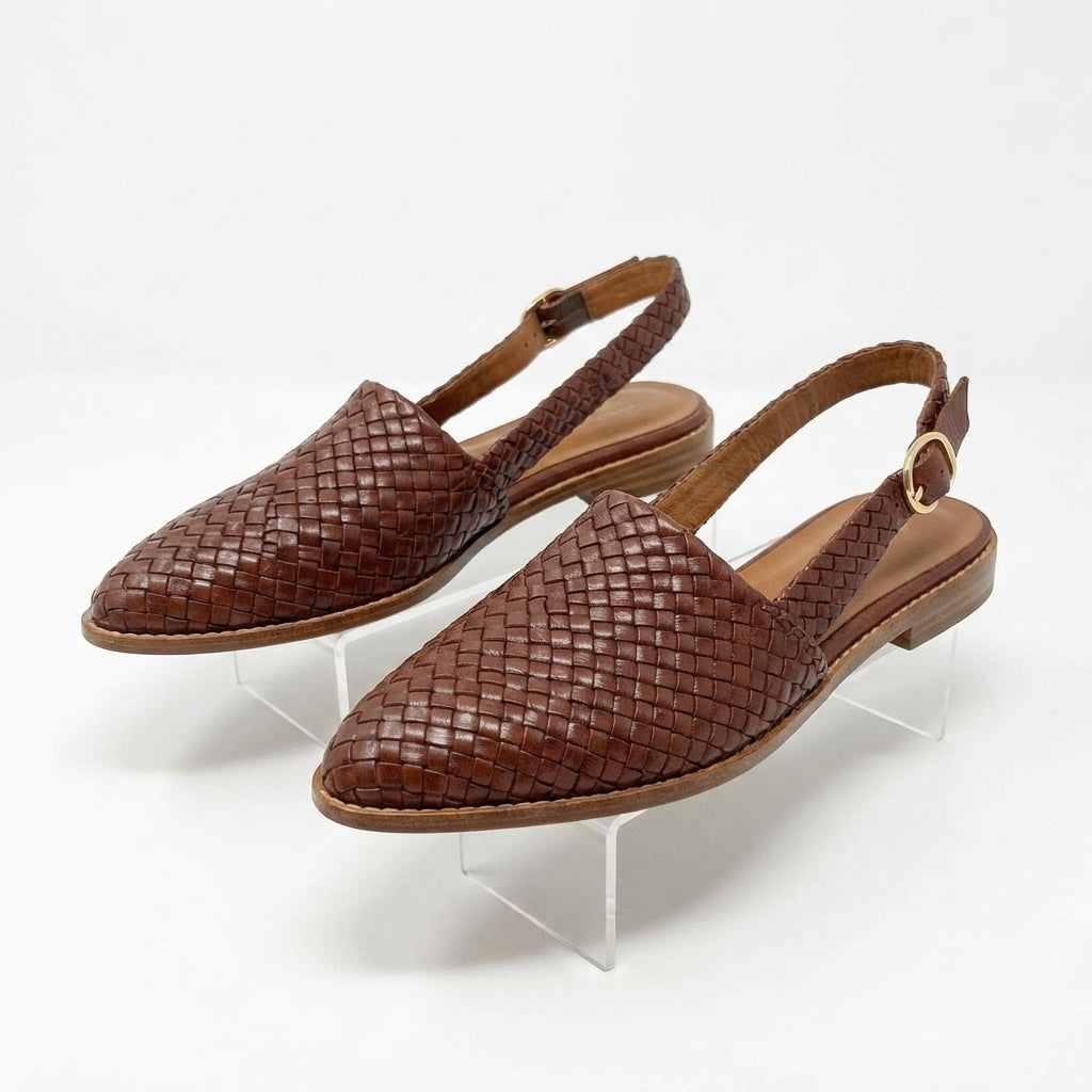 Women's Spring Woven Slingback Ballet Flats
