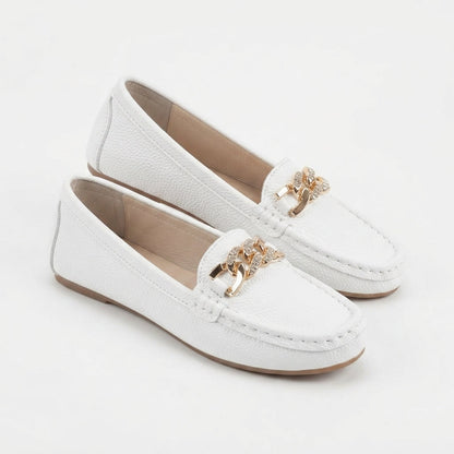 Women's Slip-On Loafers with Chain Detail