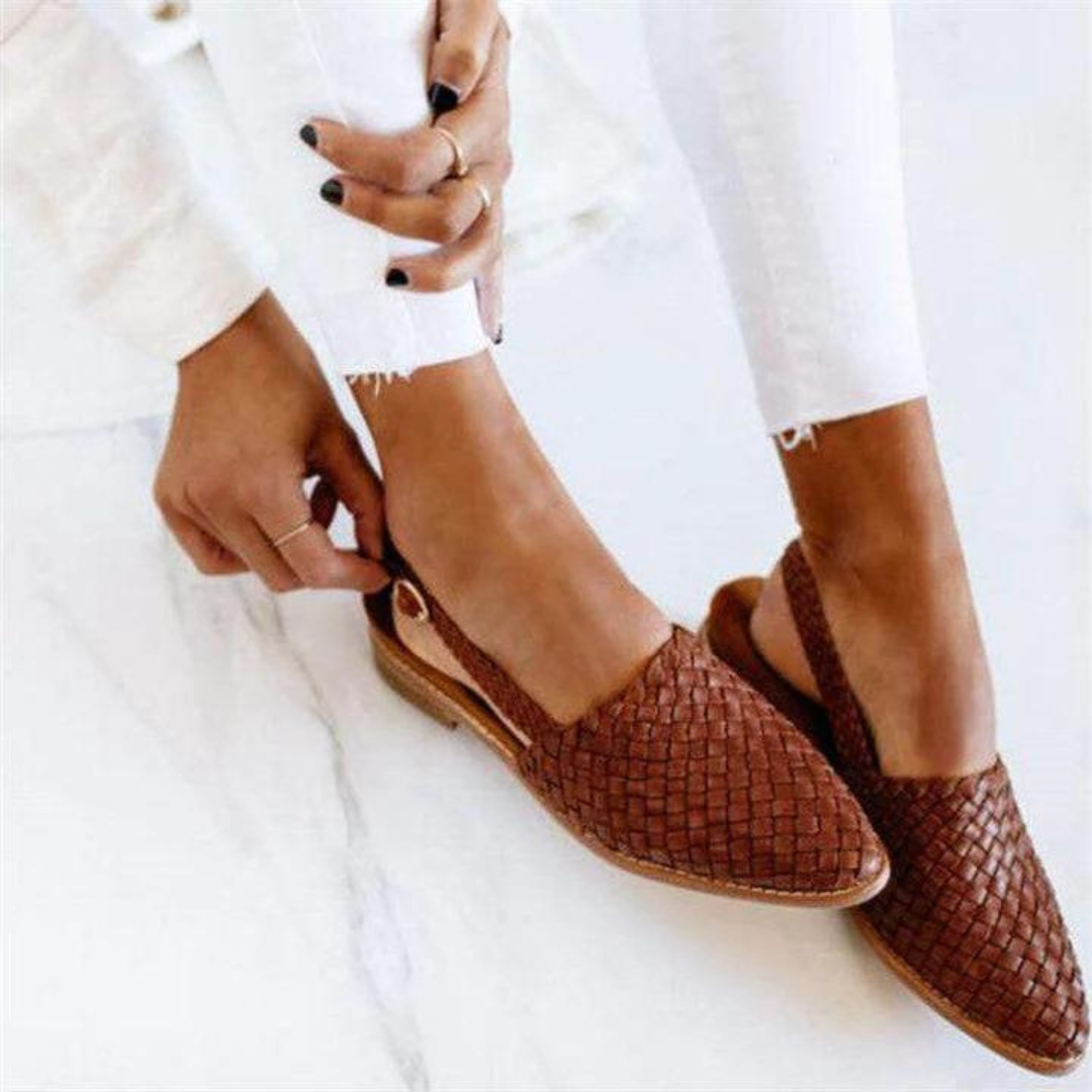 Slip-On Woven Flat Loafers for Women
