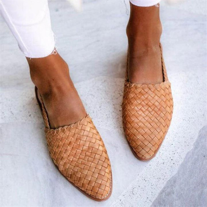Slip-On Woven Flat Loafers for Women