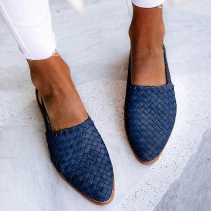 Slip-On Woven Flat Loafers for Women