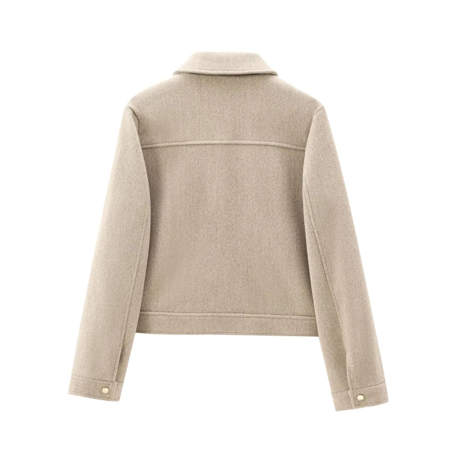 Cropped Bomber Jacket with Zipper for Women