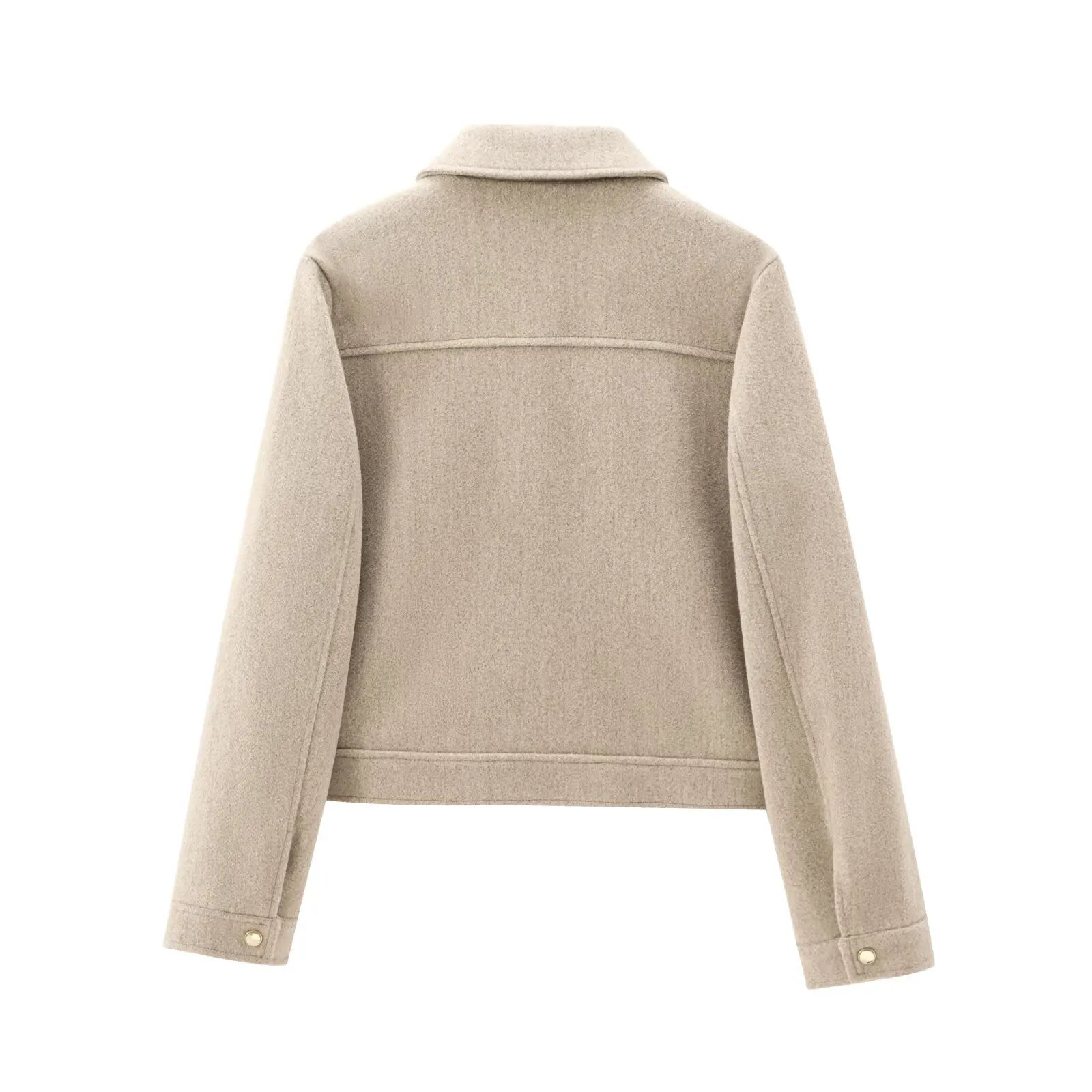Cropped Bomber Jacket with Zipper for Women