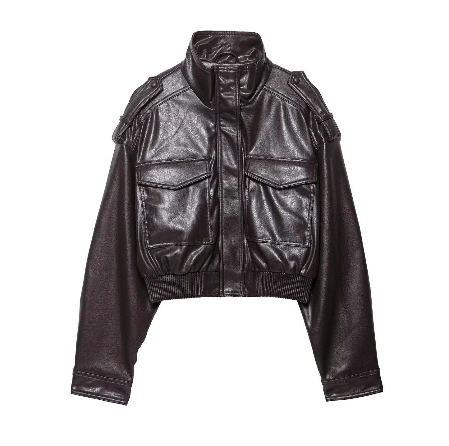 Biker Style Jacket With Zipper for Women